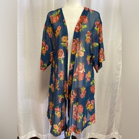 Matilda Jane Blue Floral Watch The Sunrise Kimono | size xs/s - Picture 1 of 6